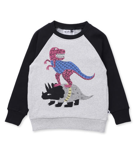 Minti Super Dinos Furry Crew - Grey Marle/Black