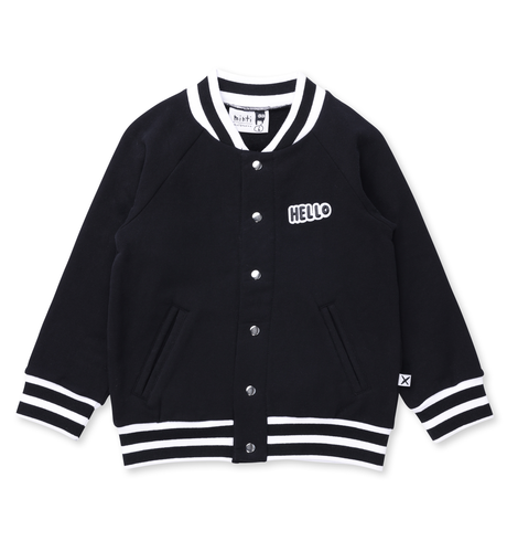 Minti Furry College Sweat Jacket - Black