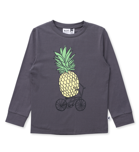 Minti Biking Pineapple Tee - Dark Grey