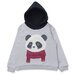 Minti Cosy Panda Furry Hood - Grey Marle/Black