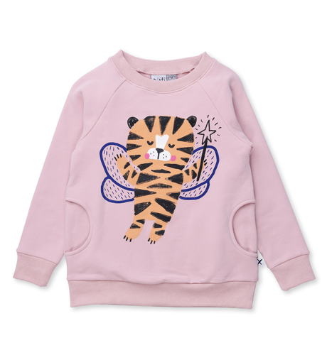 Minti Tiger Fairy Furry Crew - Muted Pink