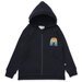 Minti Stripey Rainbow Furry Zip Up - Black