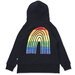 Minti Stripey Rainbow Furry Zip Up - Black