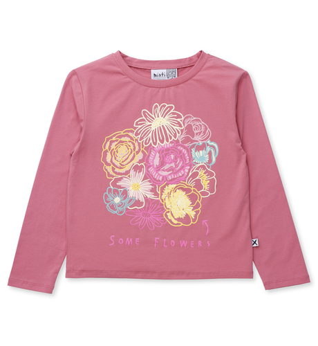 Minti Some Flowers Tee - Dark Rose