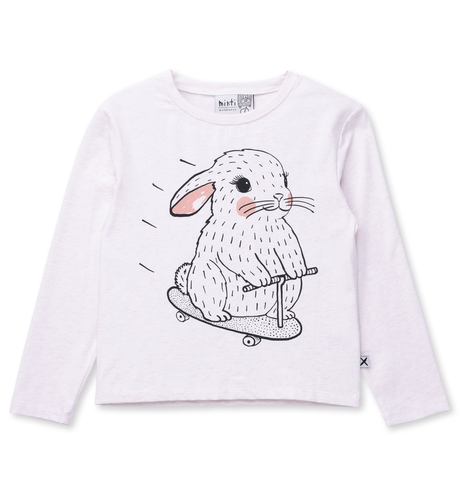 Minti Speedy Bunny Tee - Oatmeal Marle