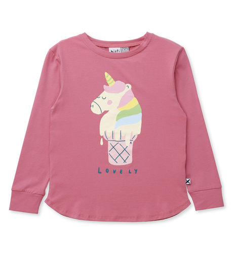 Minti Unicorn Icecream Tee - Rose