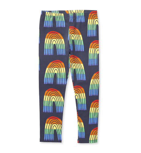 Minti Stripey Rainbow Tights - Dark Grey