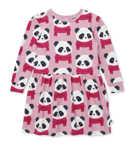 Minti Cosy Pandas Dress - Fuchsia