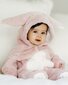 Fox & Finch Soft Pink Faux Fur Bunny Onesie