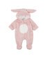 Fox & Finch Soft Pink Faux Fur Bunny Onesie