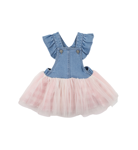blue jean tutu dress Giddy Up, Western Denim and Pink Dress Pink / 4T main image 0