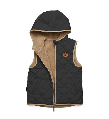 Crywolf Reversible Yeti Vest - Black/Camel