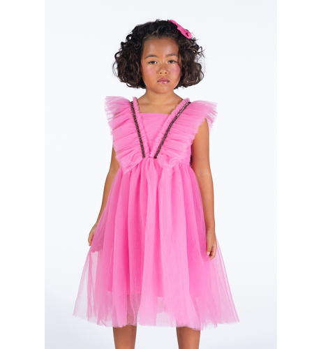 Rock Your Kid Pink Butterfly S/S Tulle Dress