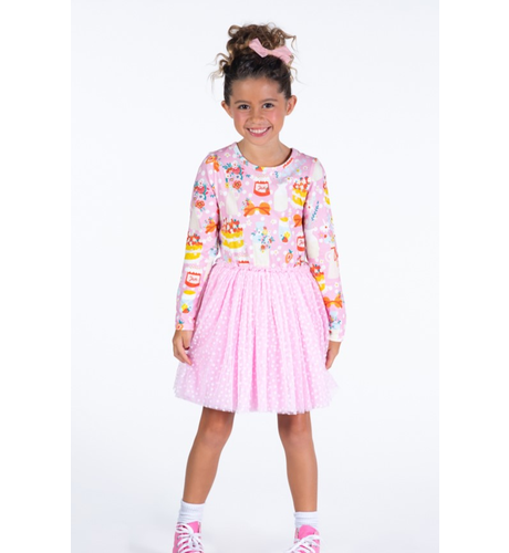 Rock Your Kid Party Time Pink L/S Circus Dress