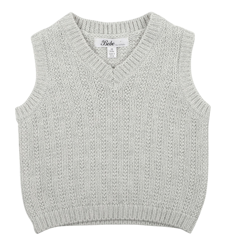 Bebe Albert Rib Baby Vest - Pale Grey