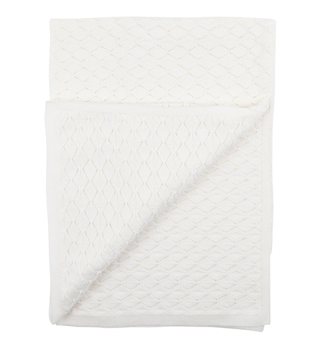 Bebe Ivory Knitted Pointelle Blanket