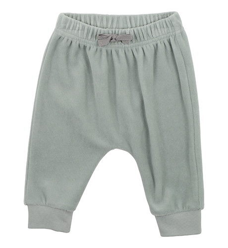 Bebe Atlas Velour Baby Pants - Sage