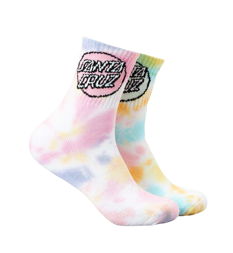 Santa Cruz Other Dot Tie Dye Mid Sock 2pk (Youth 2-8)