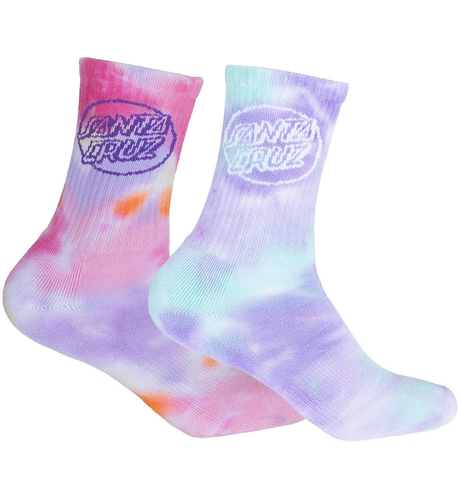 Santa Cruz Opus Dot Tie Dye Crew Sock 2pk (Youth 2-8)