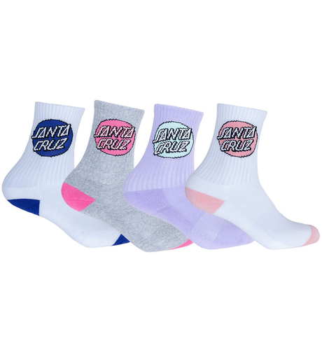 Santa Cruz Other Dot Crew Sock 4pk (Youth 2-8) - Multi