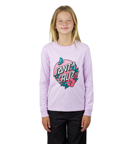 Santa Cruz Take Flight Dot Front L/S Tee - Lavender