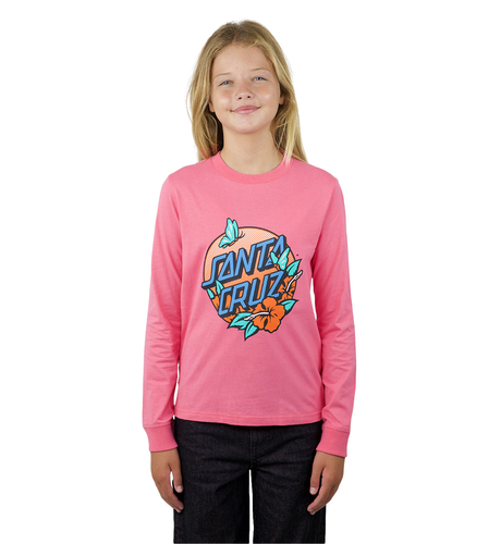 Santa Cruz Take Flight Dot Front L/S Tee - Pink