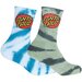 Santa Cruz Classic Dot Tie Dye Sock 2pk (Youth 2-8) - Wht/Light Grn Tie Dye