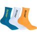 Santa Cruz Solid Strip Crew Sock 3pk (Youth 2-8) - Teal/Wht/Orange