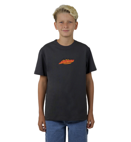 Santa Cruz Ultimate Flame Dot Centre S/S Tee - Charcoal