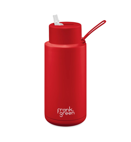 Frank Green 1000ml Reusable Bottle (straw) - Atomic Red