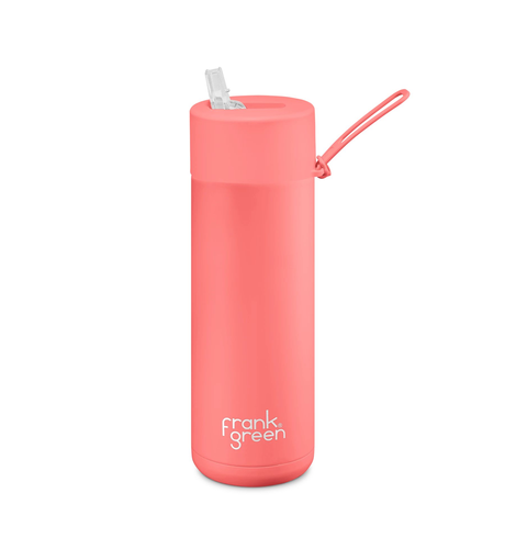 Frank Green 595ml Reusable Bottle (straw) - Sweet Peach