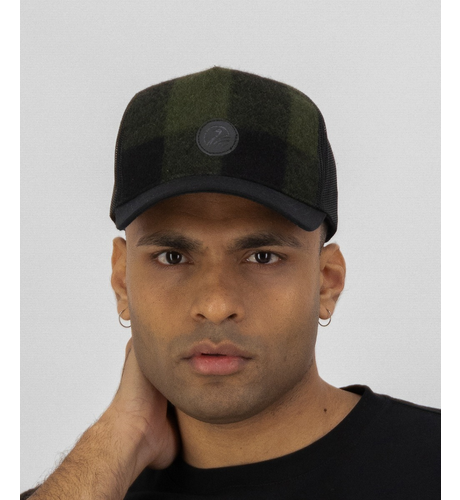 Swanni Trucker Cap - Olive/Black Check