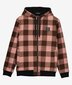 Swanndri Crooked River Wool Hoodie - Rose/Coffee Check