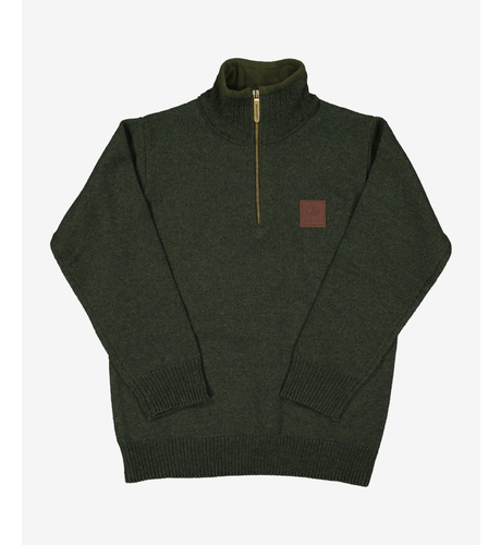 Swanndri Mariner Zip Neck Wool Sweater - Olive