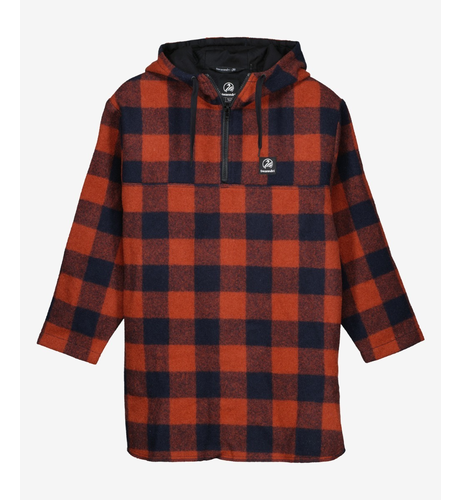 Swanndri Brixton Wool Bush Shirt - Burnt Merlot Check