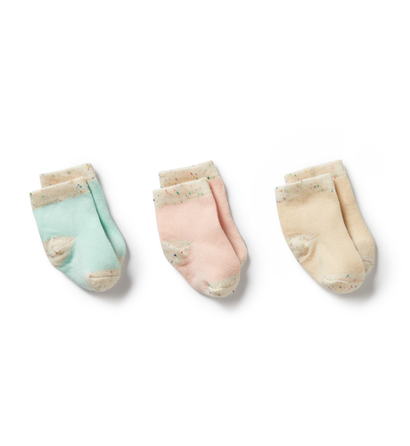 Wilson & Frenchy 3 Pk Baby Socks - Mint Green/Cream/Pink