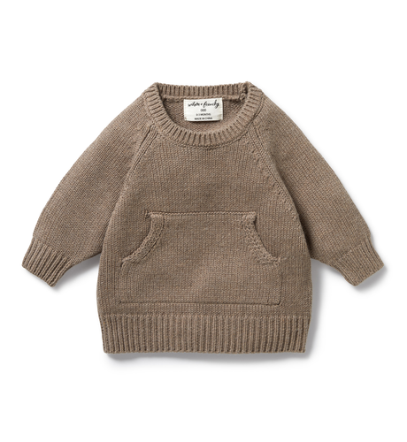 Wilson & Frenchy Walnut Knitted Pocket Jumper