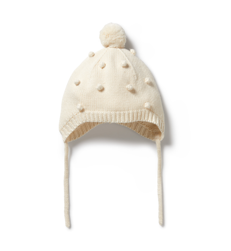 Wilson & Frenchy Ecru Knitted Bauble Bonnet