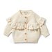 Wilson & Frenchy Ecru Knitted Ruffle Cardigan