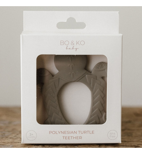 Bo & Ko Polynesian Turtle Teether - Olive