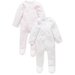 Purebaby Zip Growsuit 2pk - Pale Pink