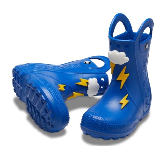 Crocs Kids Handle It Lightning Rain Boots Blue Bolt FOOTWEAR