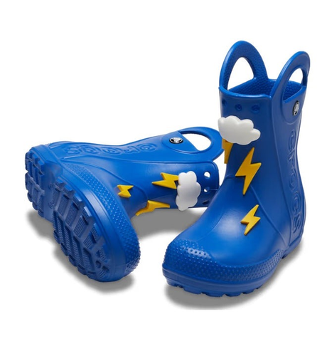 Crocs Kids Handle It Lightning Rain Boots - Blue Bolt