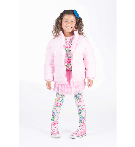 Rock Your Kid Pink Padded Jacket With Lining