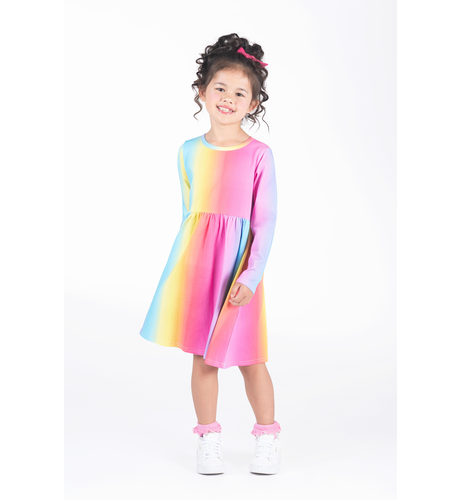 Rock Your Kid Rainbow L/S Dress