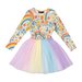 Rock Your Kid Rainbows & Flowers L/S Circus Dress