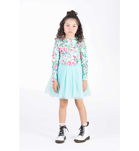 Rock Your Kid Blue Garden L/S Circus Dress