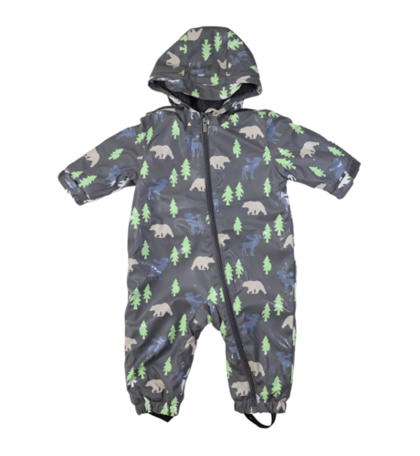 Korango Bear Colour Change Lined Rain Suit - Charcoal