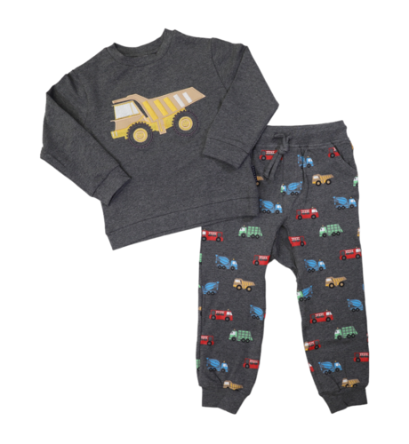 Korango Truck Print Pyjamas - Charcoal