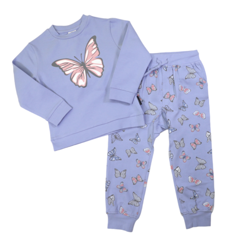 Korango Butterfly Print Pyjamas - Blue Heron